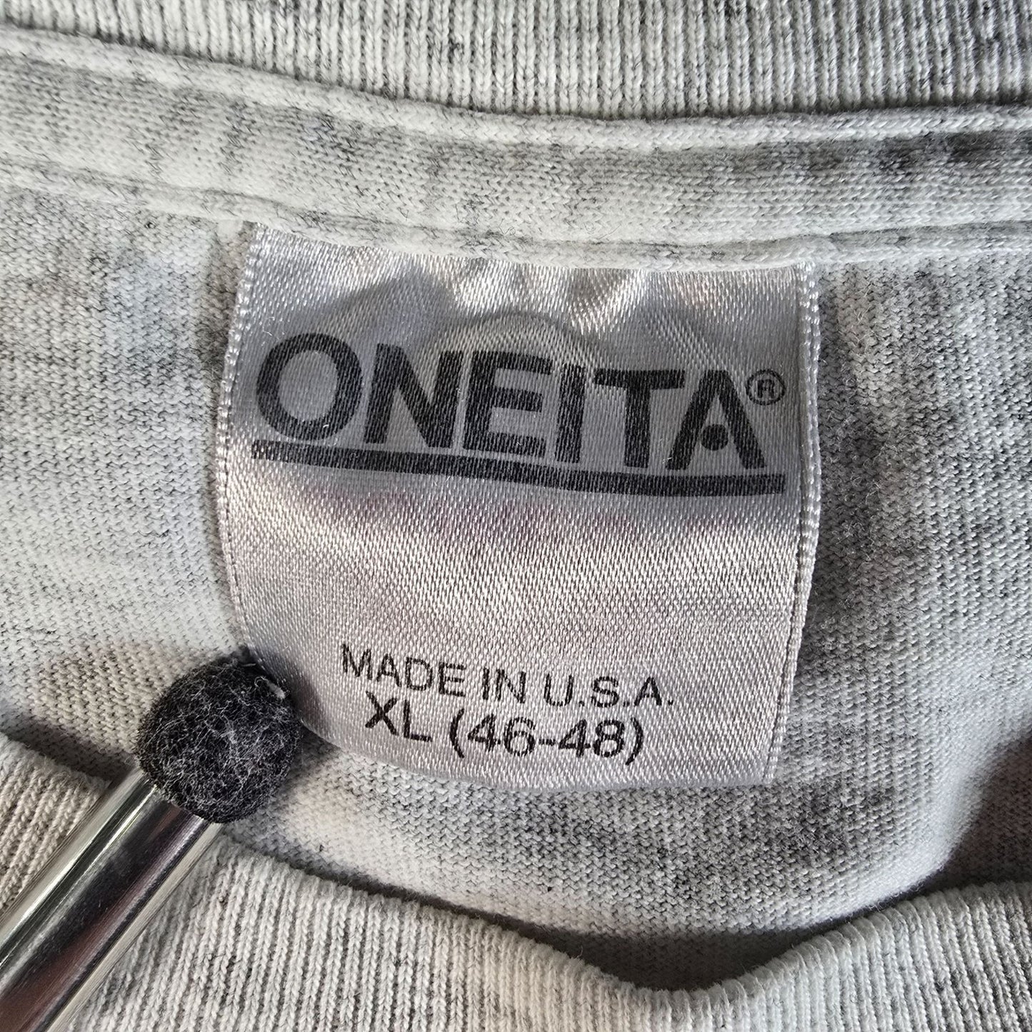 Distressed Vintage 1990s Oneita "The Inn Event II: The Sequel" Gray T-Shirt (XL)