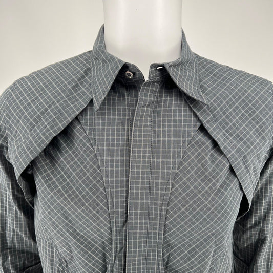 Christian Dada Masanori Morikawa Men's Black Layered Check Shirt (Size 34/XS)