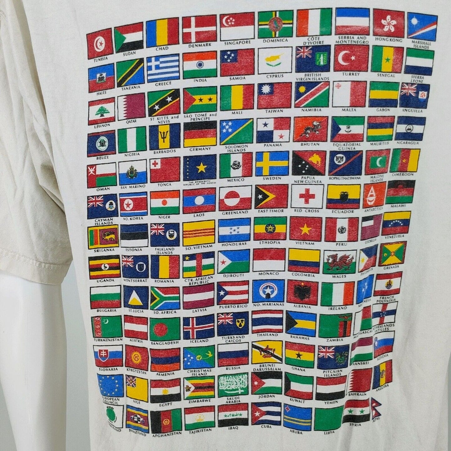 Vintage Fruit Of The Loom International Visitors Council Inc. Flags T-Shirt (XL)