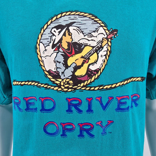 Vintage 1990s Teal Red River Opry Tempe, Arizona Country Music T-Shirt (XL)