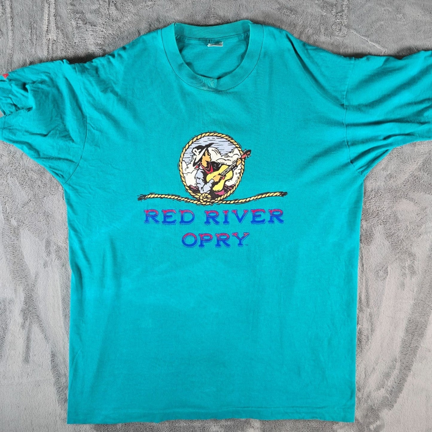 Vintage 1990s Teal Red River Opry Tempe, Arizona Country Music T-Shirt (XL)