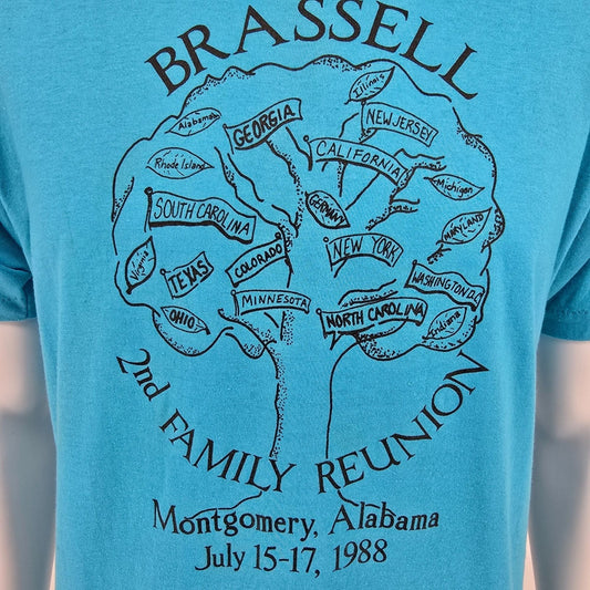 Vintage 1988 Brassell 2nd Family Reunion Montgomery, Alabama T-Shirt (M/L)