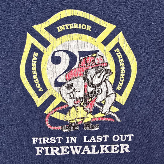 Vintage 1990s Houston Fire Department Station #25 Firewalker T-Shirt (L)