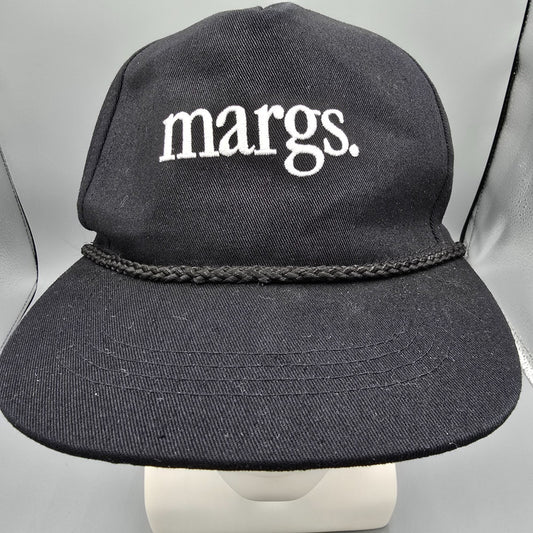 Motel Margarita "margs." Embroidered Black 5-Panel Braided Rope Snapback Hat