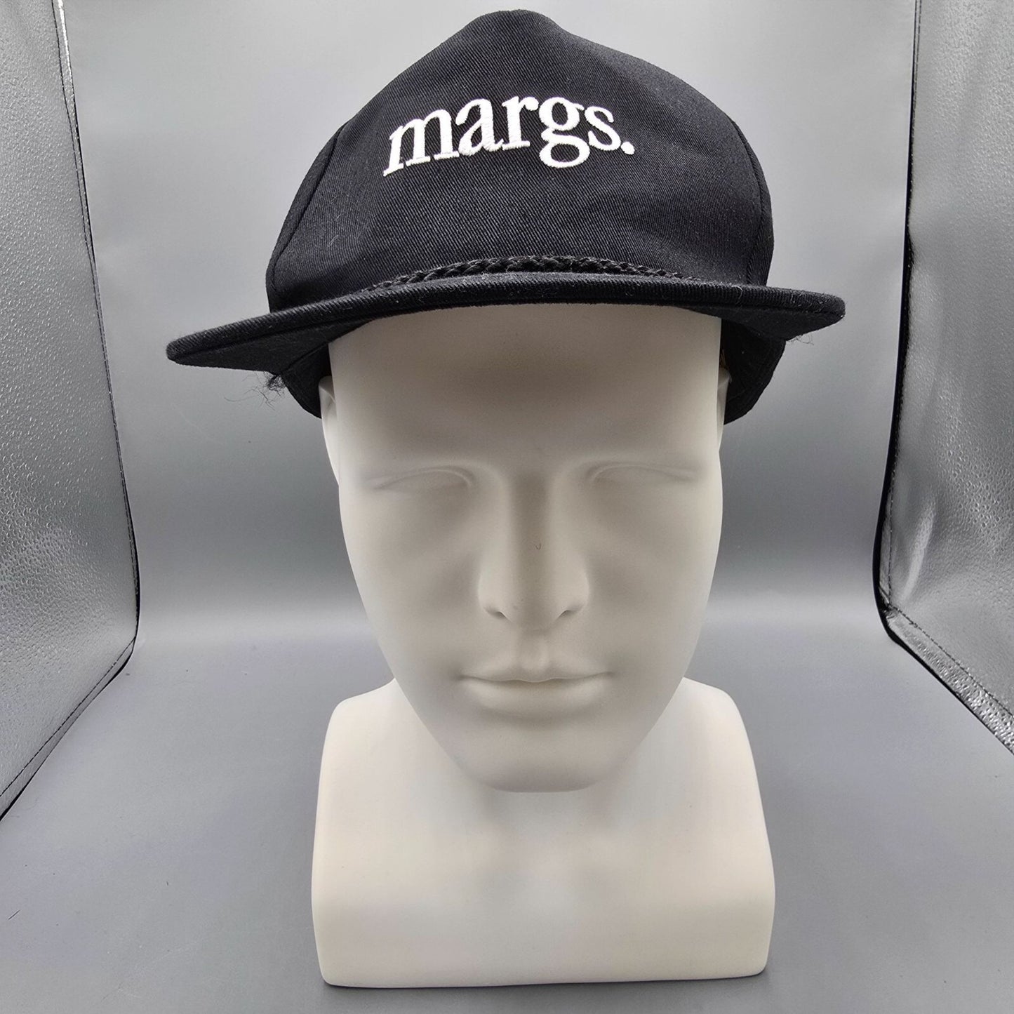 Motel Margarita "margs." Embroidered Black 5-Panel Braided Rope Snapback Hat