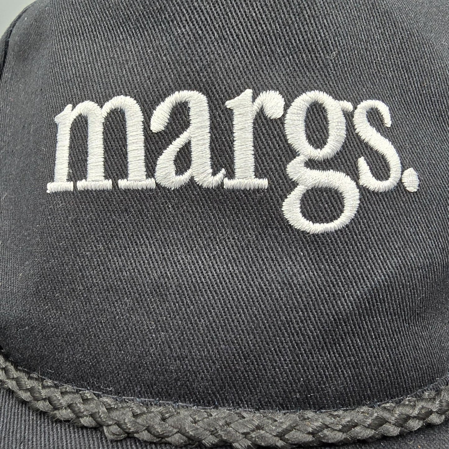 Motel Margarita "margs." Embroidered Black 5-Panel Braided Rope Snapback Hat