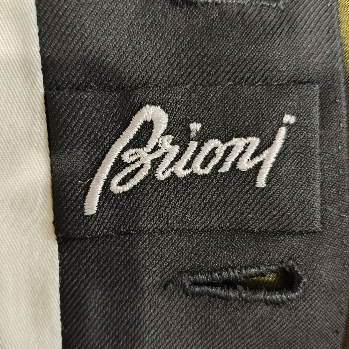 Brioni Mens 100% Wool Made in Italy Black Suit Vest Gold Back (XS)
