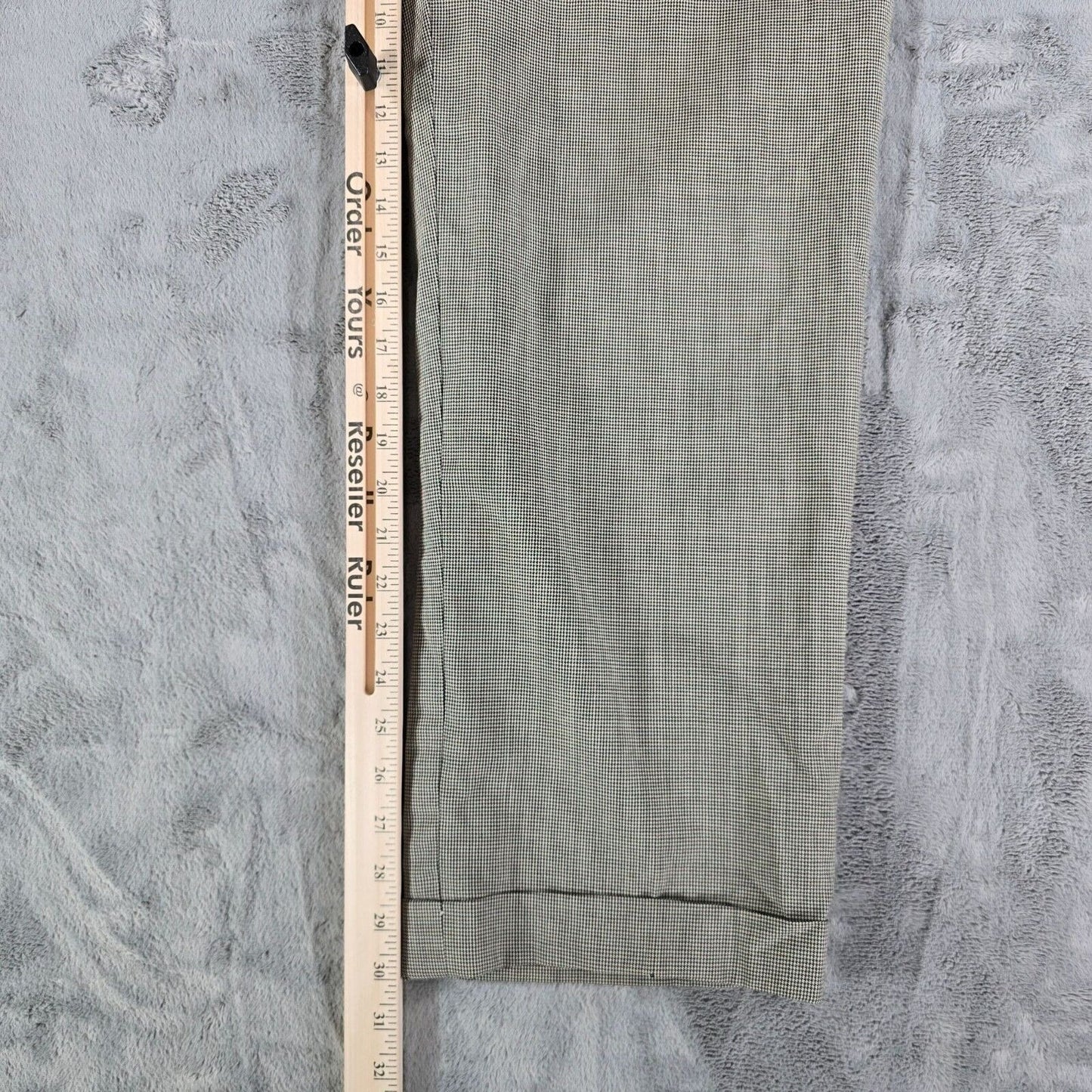 Vintage Late 1980s Nordstrom Houndstooth Virgin Wool Pleated Trousers (33x30)