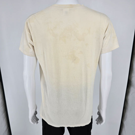 Distressed Vintage 1990s Newton Trading Co. Blank V-Neck Cotton T-Shirt (M)