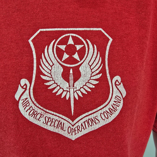 Vintage 1990s AFSOC Air Force Special Operations Command Red T-Shirt (L)