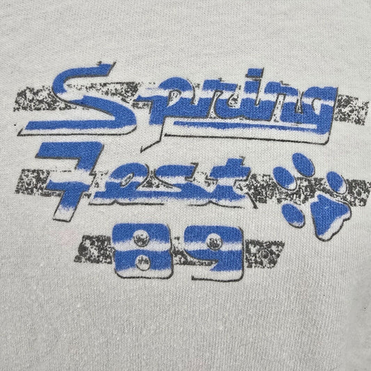 Vintage 1989 Anvil "Spring Break 89" White Sunset Graphic Tank Top (Medium)