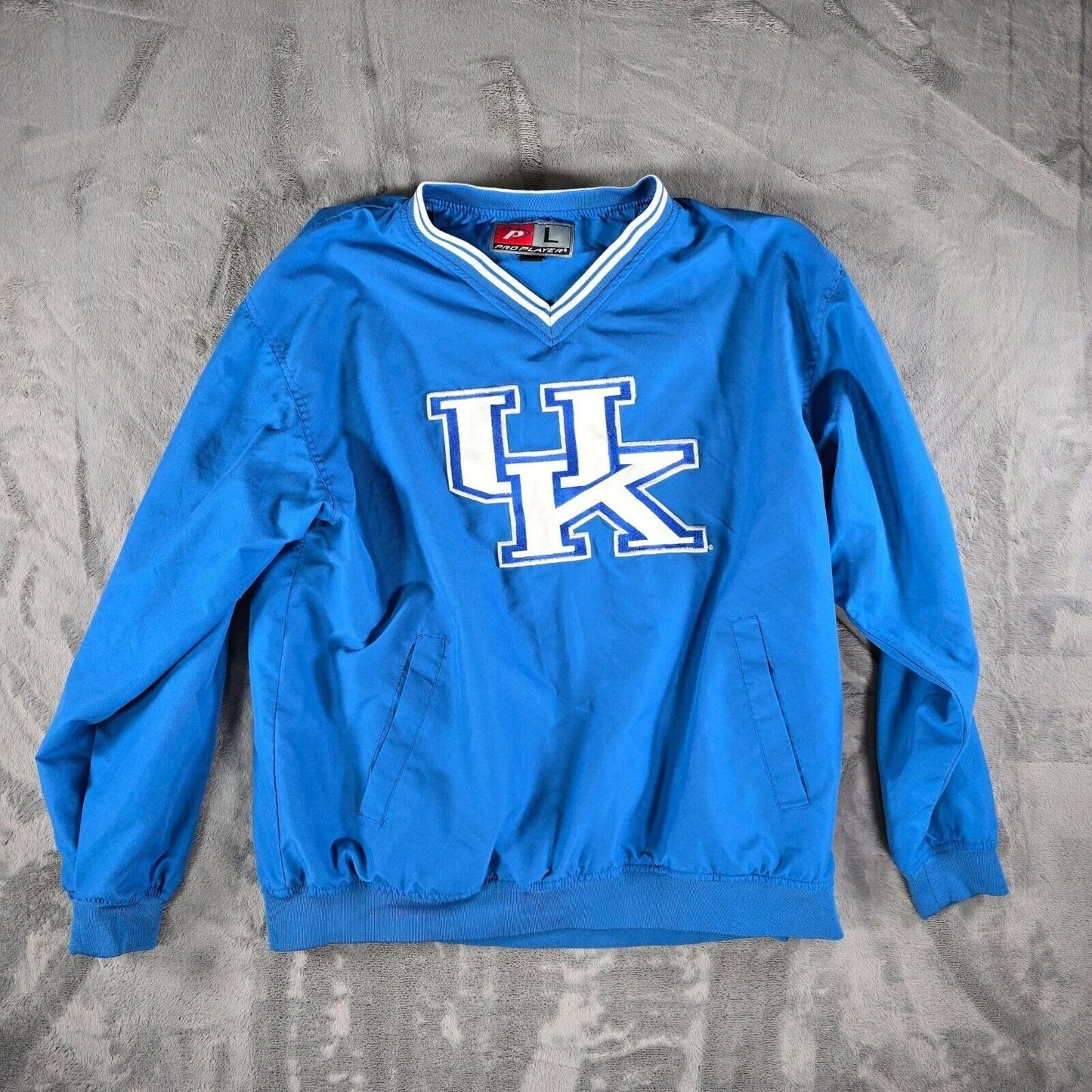 Vintage Y2K Pro Player UK Wildcats Blue and White Pullover Jacket (Large)