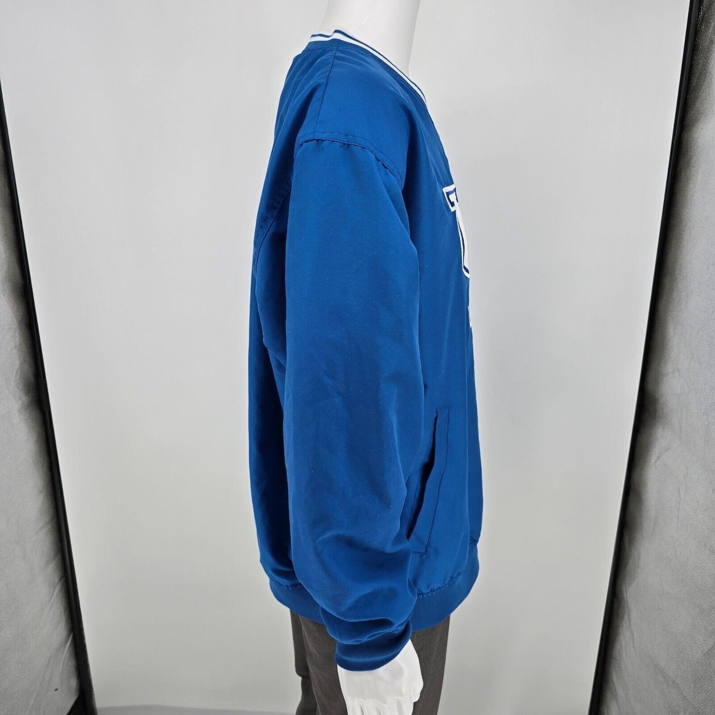 Vintage Y2K Pro Player UK Wildcats Blue and White Pullover Jacket (Large)