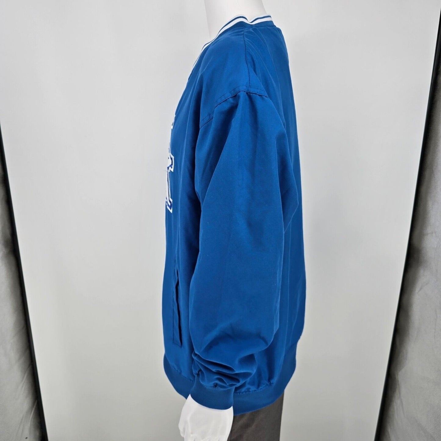 Vintage Y2K Pro Player UK Wildcats Blue and White Pullover Jacket (Large)