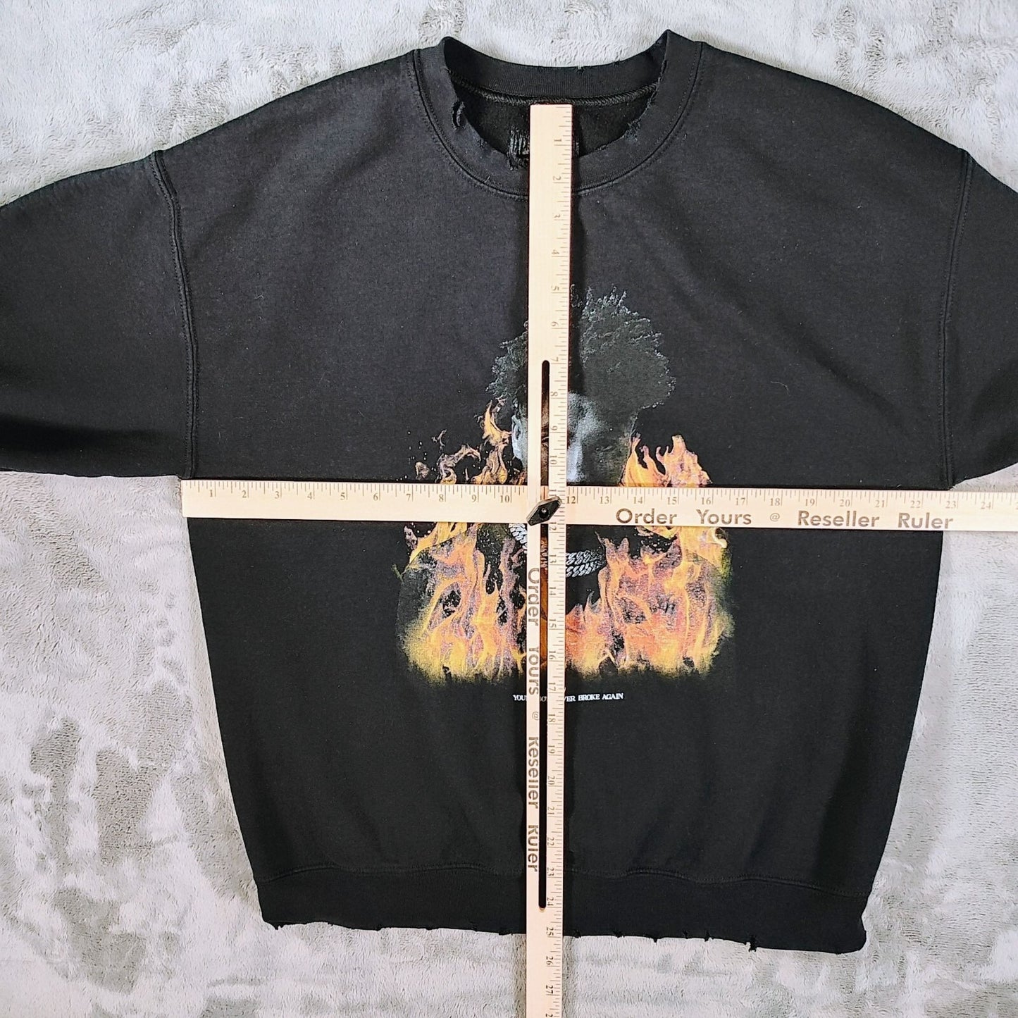YoungBoy Never Broke Again (NBA YoungBoy) Distressed Black Sweatshirt (M/L)