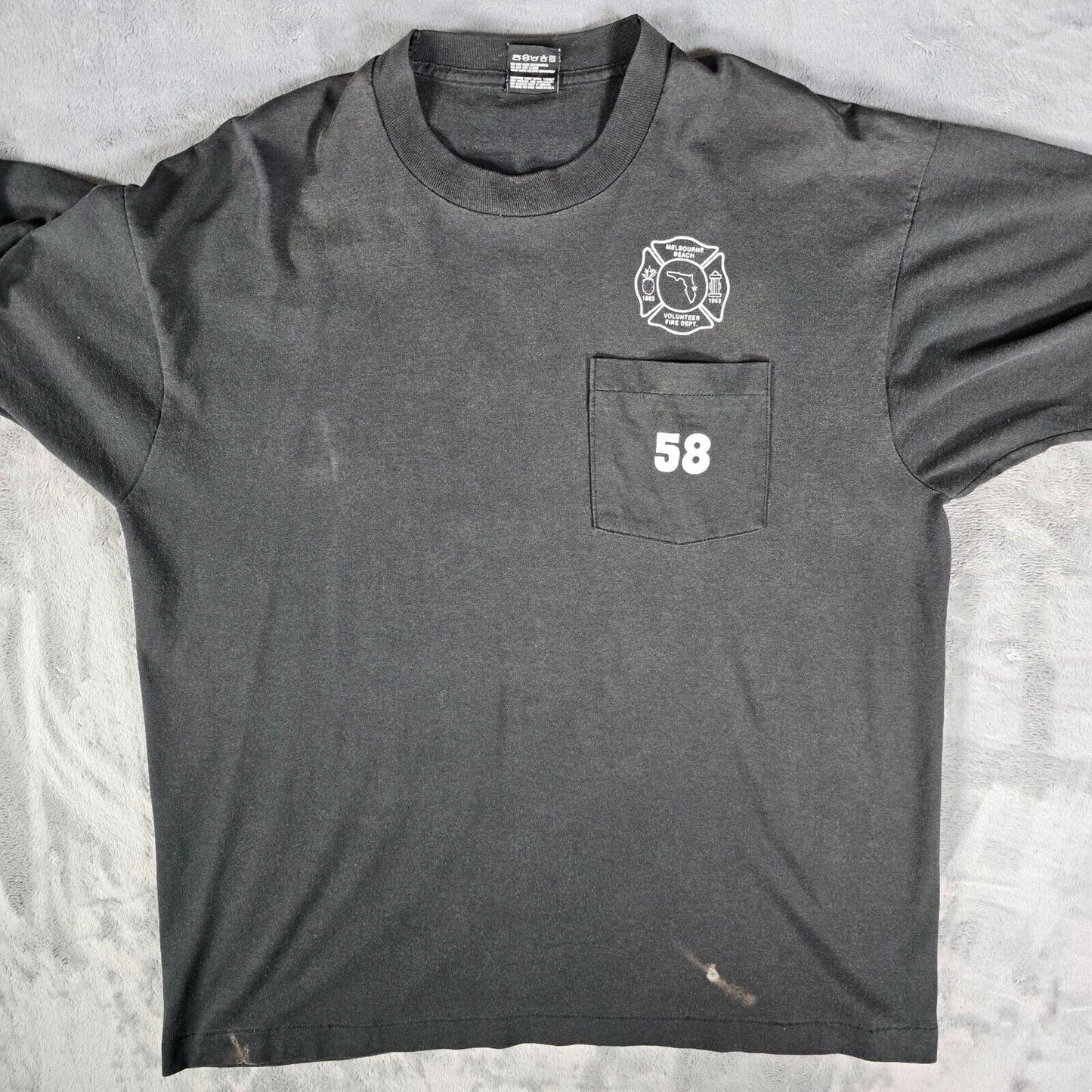 Vintage 1990s Melbourne Beach FL Volunteer Fire Department #58 T-Shirt (XL)