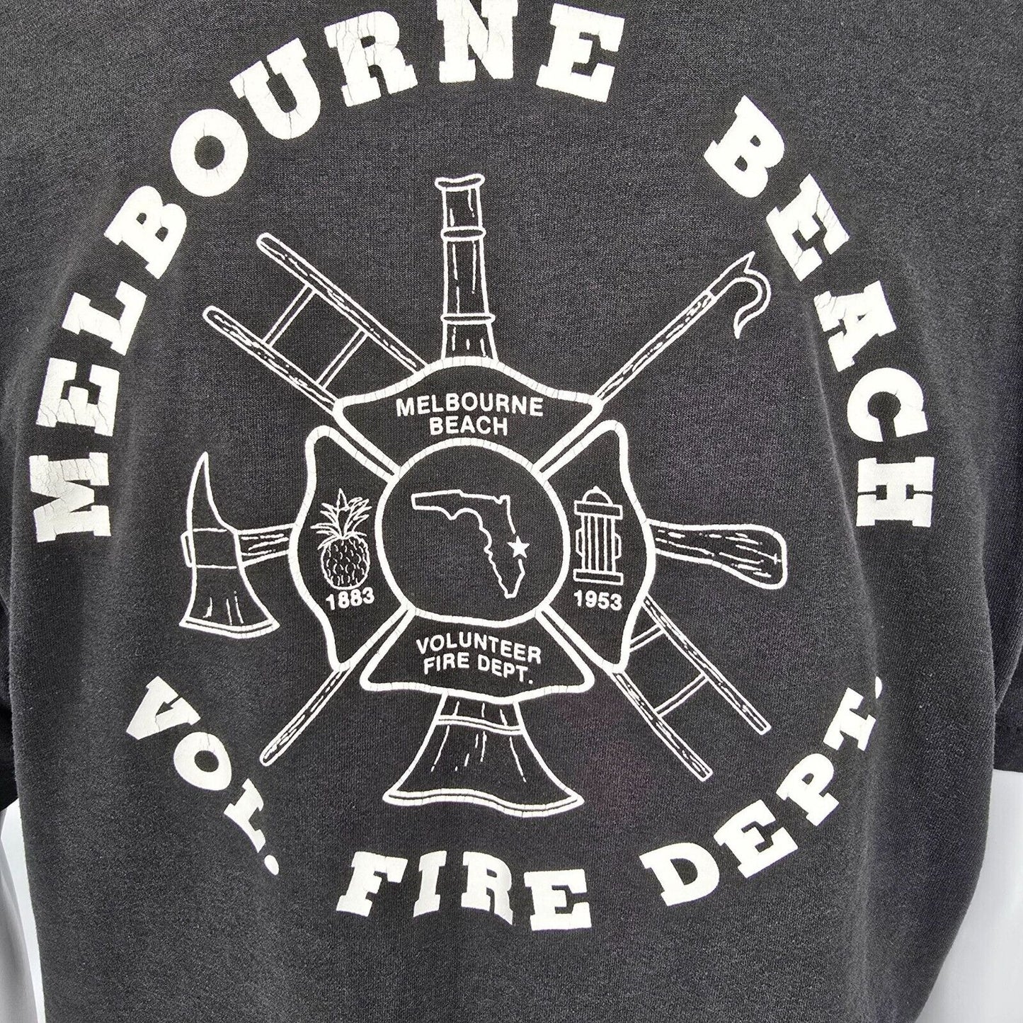 Vintage 1990s Melbourne Beach FL Volunteer Fire Department #58 T-Shirt (XL)