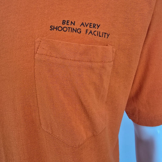 Vintage 1990s Ben Avery Shooting Facility Line Safety Officer Pocket T-Shirt (L)