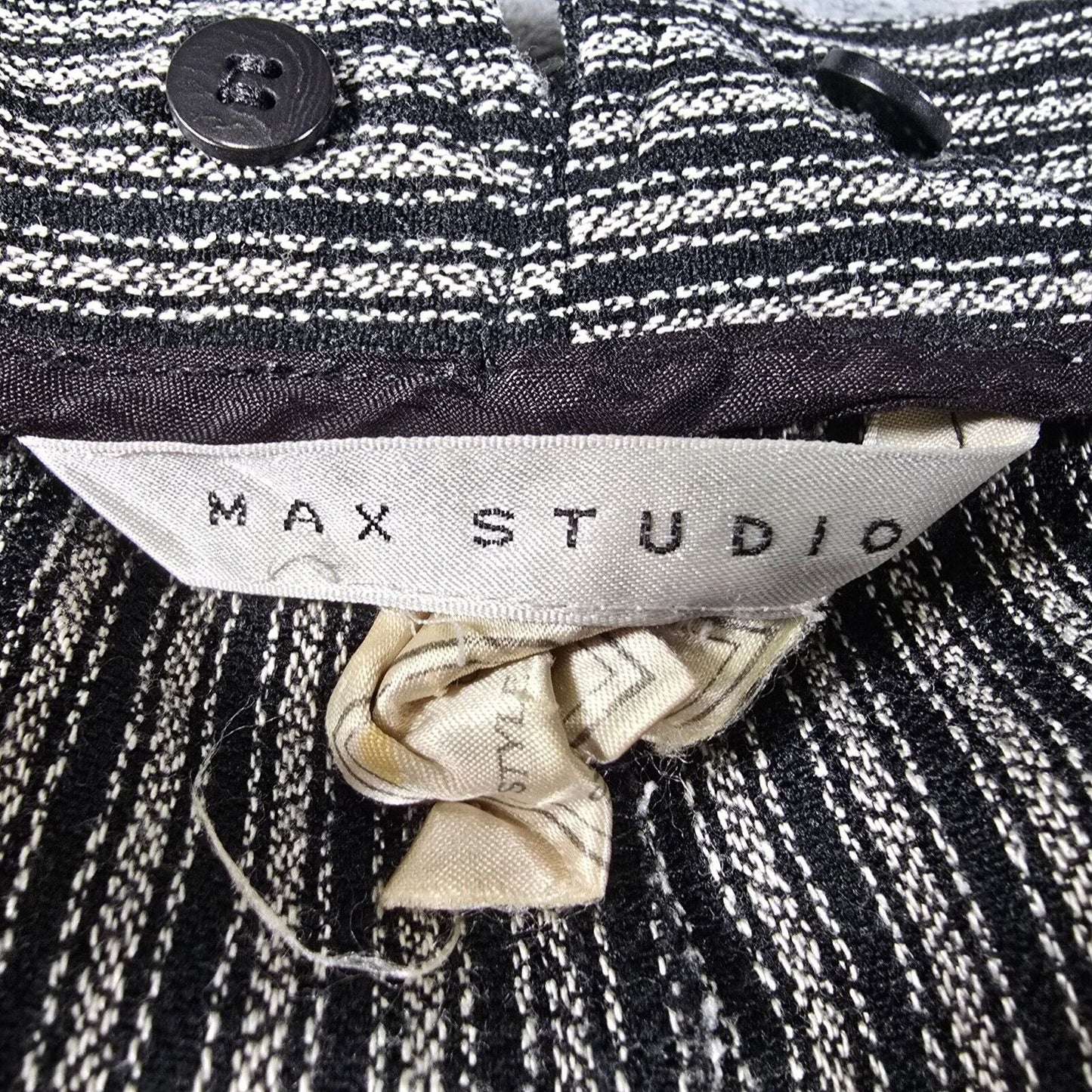 Vintage 1990s Max Studio Made in USA Textured Striped Trousers (Size 10) *Flawed