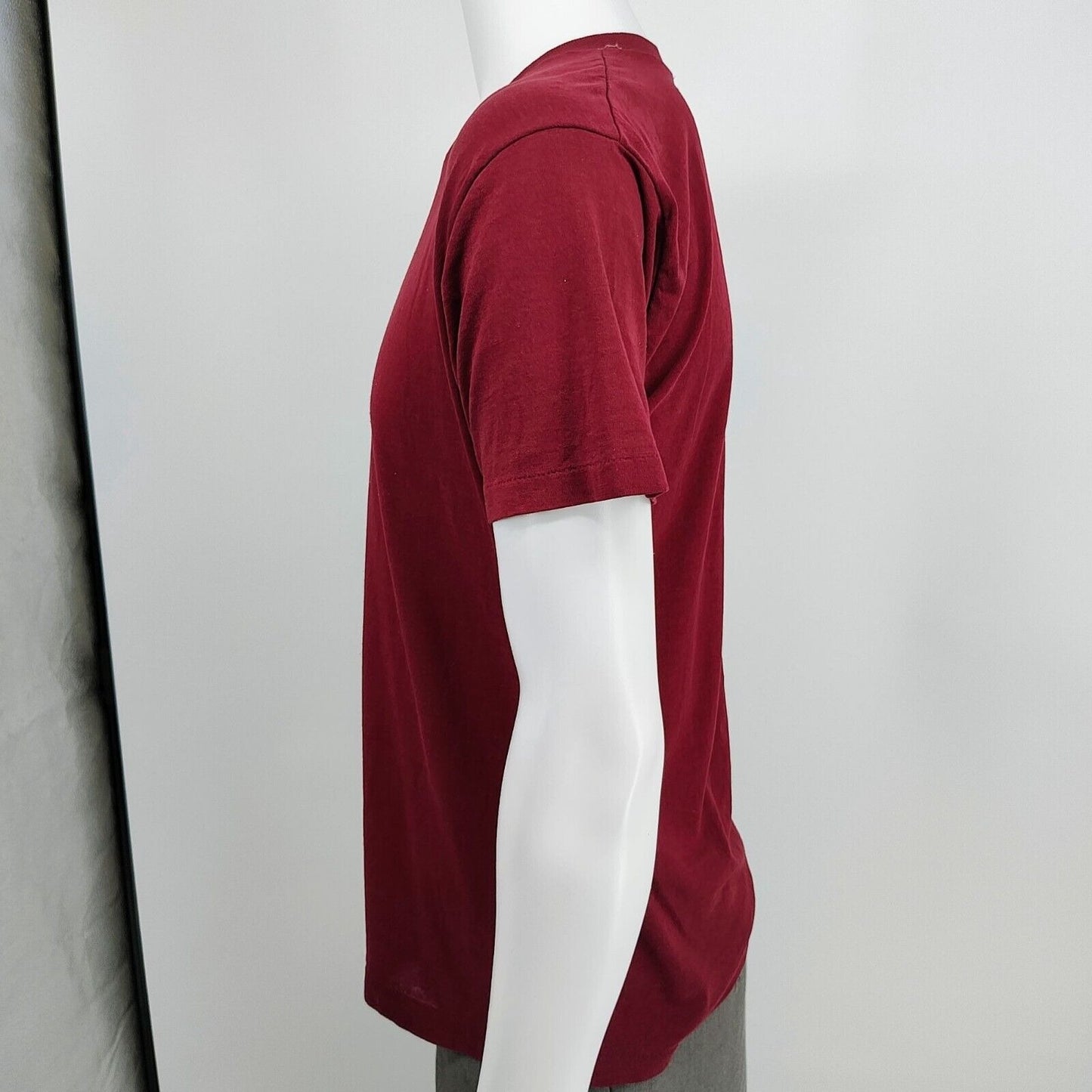 Vintage Red Single Stitch Blank Crewneck Short Sleeve T-Shirt (M) *Thrashed*