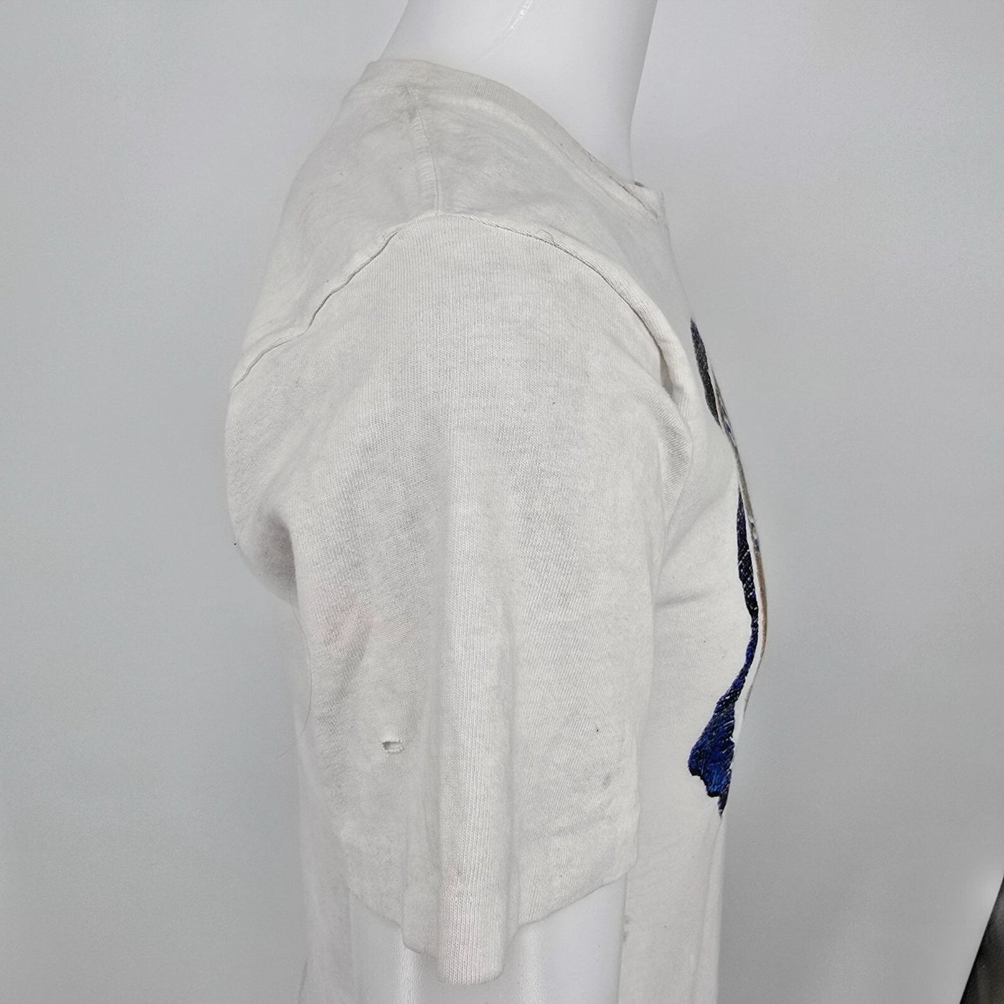 Thrashed Vintage 1990s White "Since 1924" Umbro Soccer T-Shirt (Youth Large)