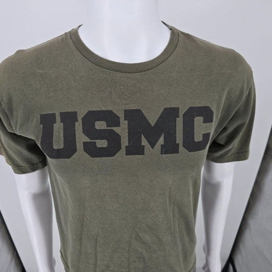 Vintage 1990s United States Marine Corp USMC Olive Drab Military T-Shirt (M)