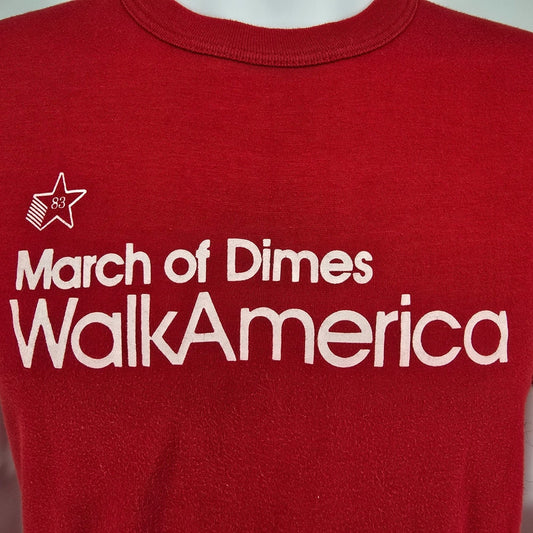 Vintage 1980s M.J. Soffe Company March Of Dimes WalkAmerica 1983 T-Shirt (M)