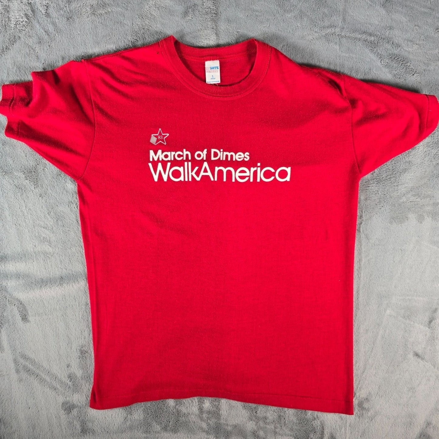 Vintage 1980s M.J. Soffe Company March Of Dimes WalkAmerica 1983 T-Shirt (M)