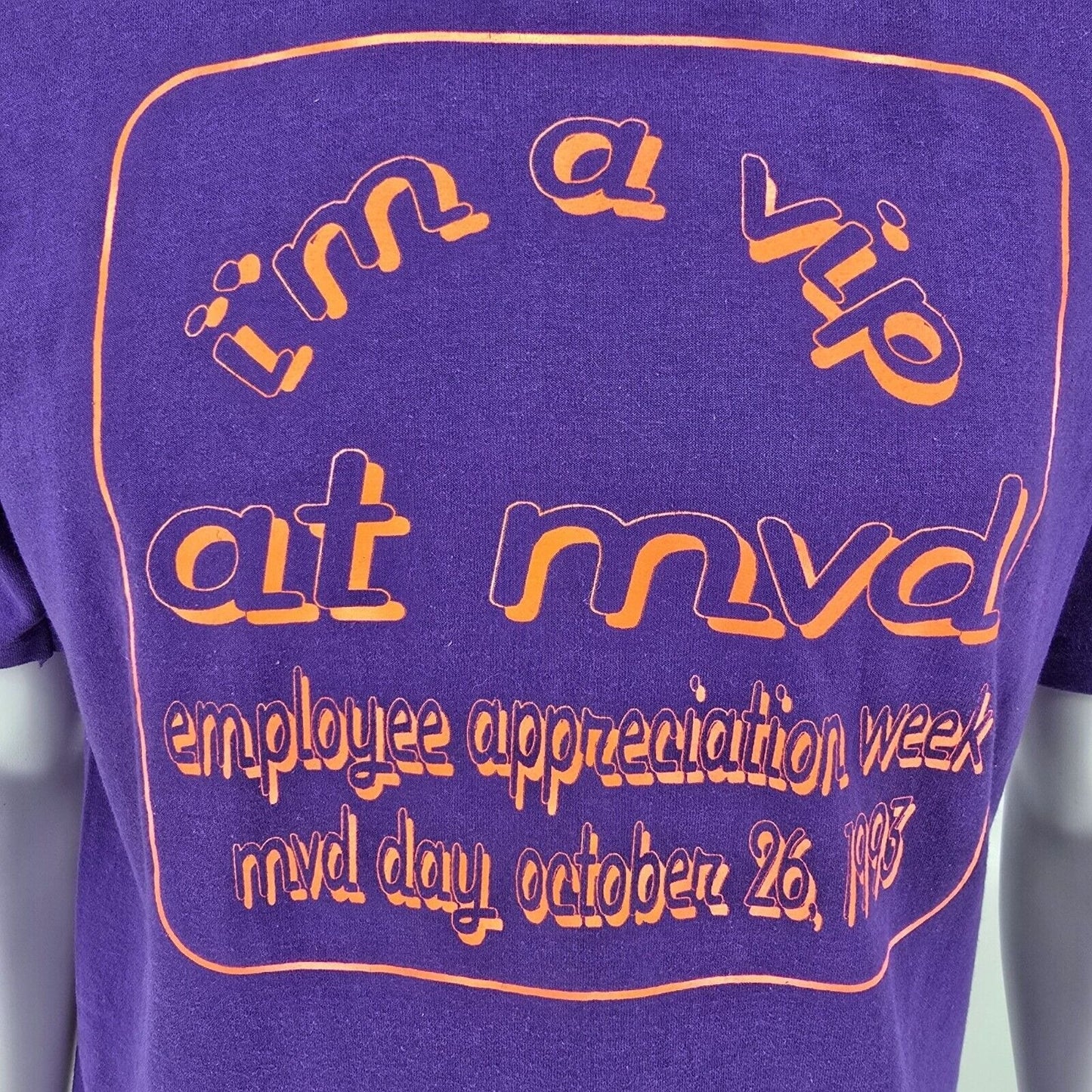 Vintage Single Stitch 1993 MVD Employee Appreciation Week Graphic T-Shirt (M)