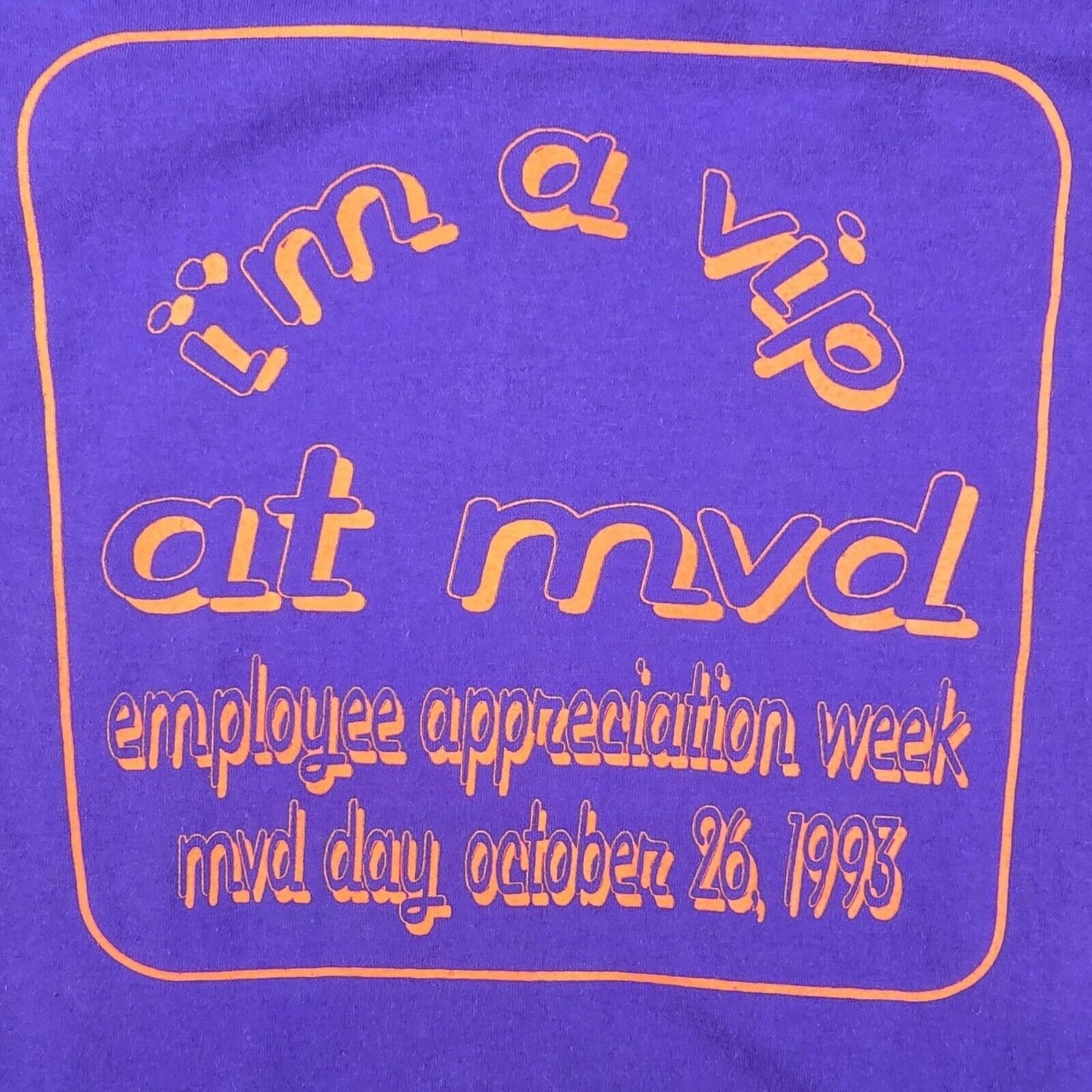 Vintage Single Stitch 1993 MVD Employee Appreciation Week Graphic T-Shirt (M)