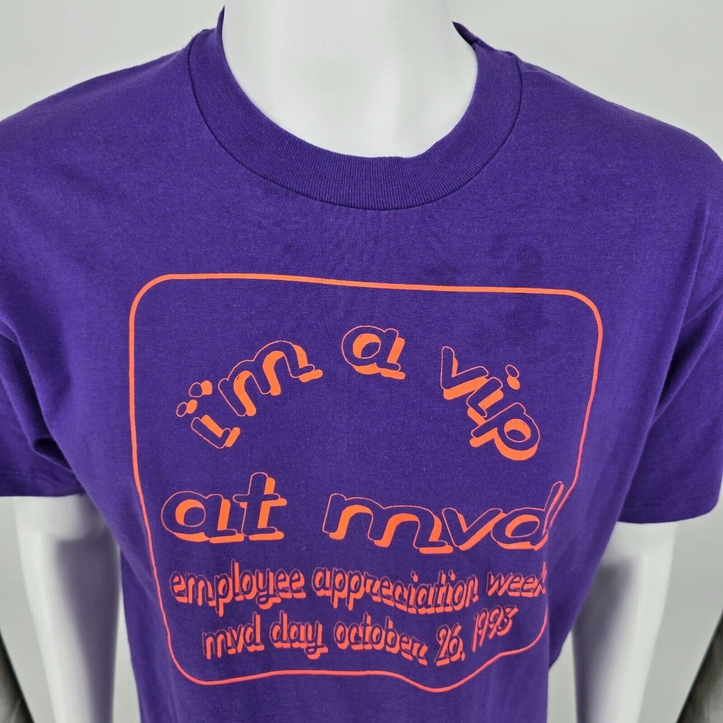 Vintage Single Stitch 1993 MVD Employee Appreciation Week Graphic T-Shirt (M)