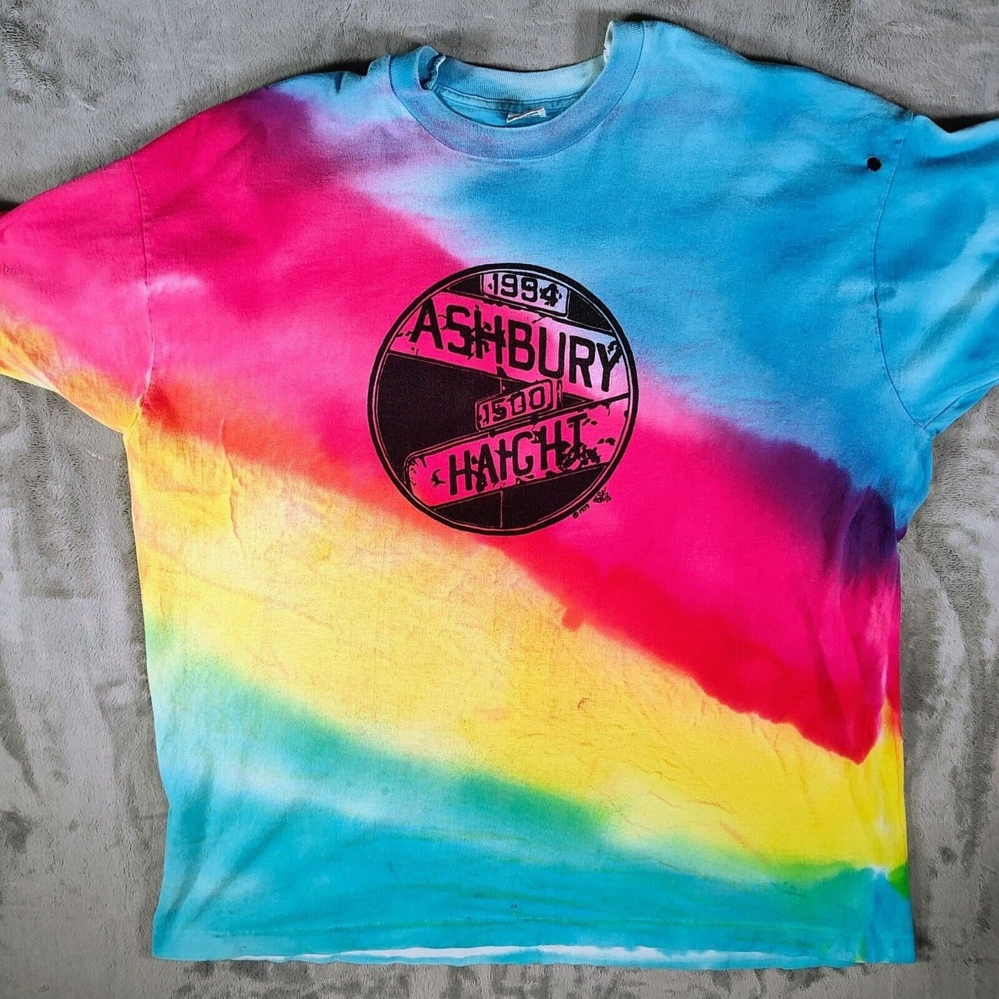 Vintage Single Stitch Tie-dye Haight Ashbury Grateful Dead T-Shirt (XXXL) -Fair