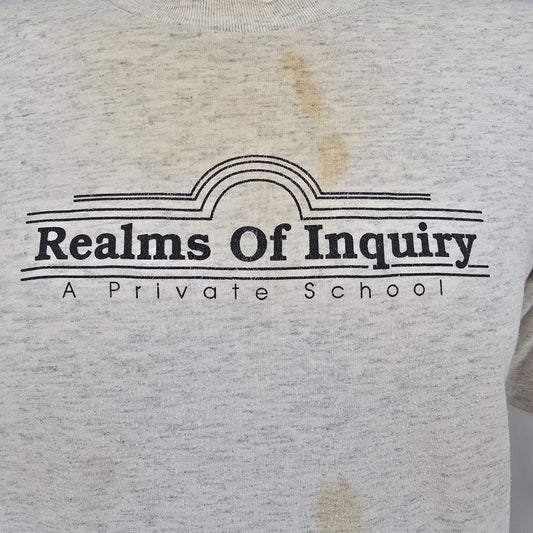 Distressed Vintage 1990s Realms of Inquiry School Taylorsville Utah T-Shirt (L)