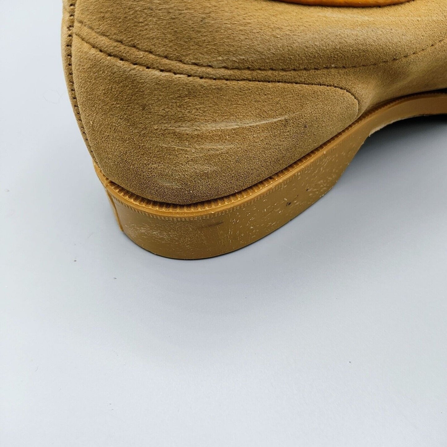 Vintage 1960s/1970s Charles F. Clark Beige Red & Green Striped Bowling Shoes (6)