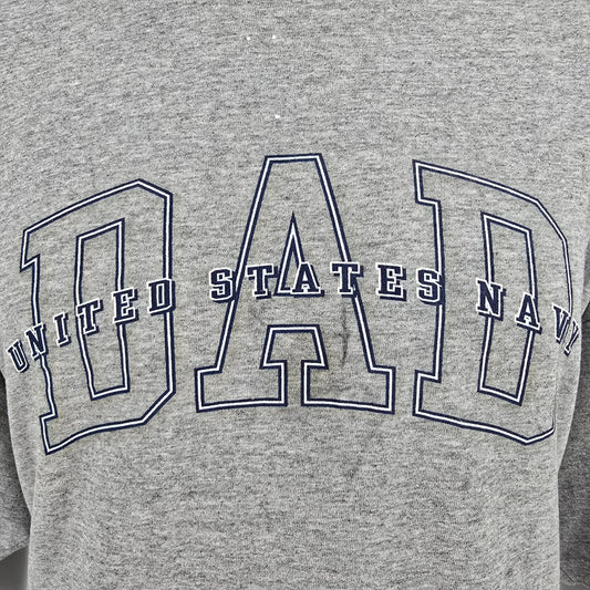 Vintage Y2K Soffe "United States Navy Dad" Heather Gray T-Shirt (2XL/3XL)