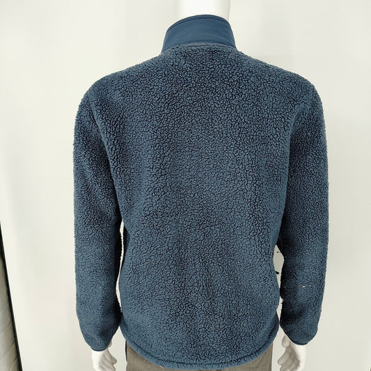 Mens 32 Degrees Heat Full-Zip Blue Polyester Sherpa Fleece Jacket (Small)