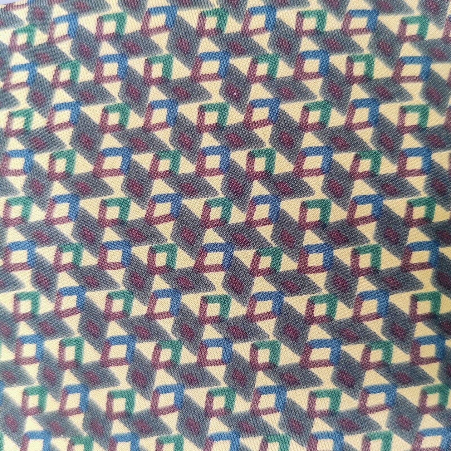 Vintage Blair Made in USA Italian Fabric Geometric Pattern 100% Silk Necktie