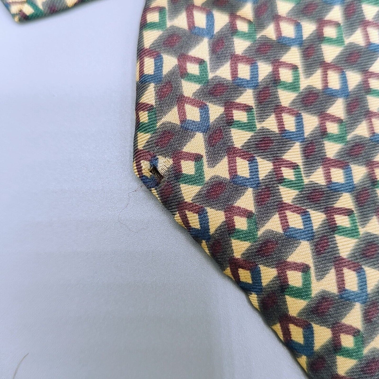Vintage Blair Made in USA Italian Fabric Geometric Pattern 100% Silk Necktie