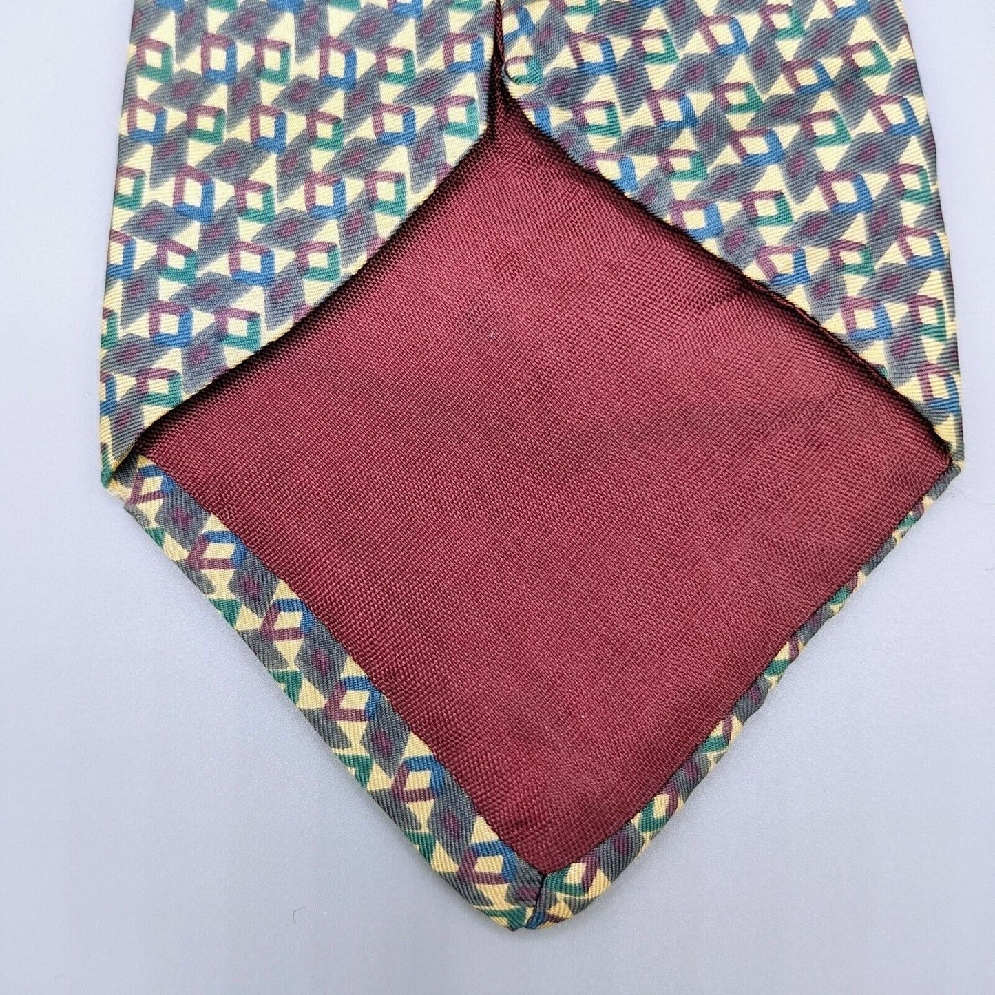 Vintage Blair Made in USA Italian Fabric Geometric Pattern 100% Silk Necktie