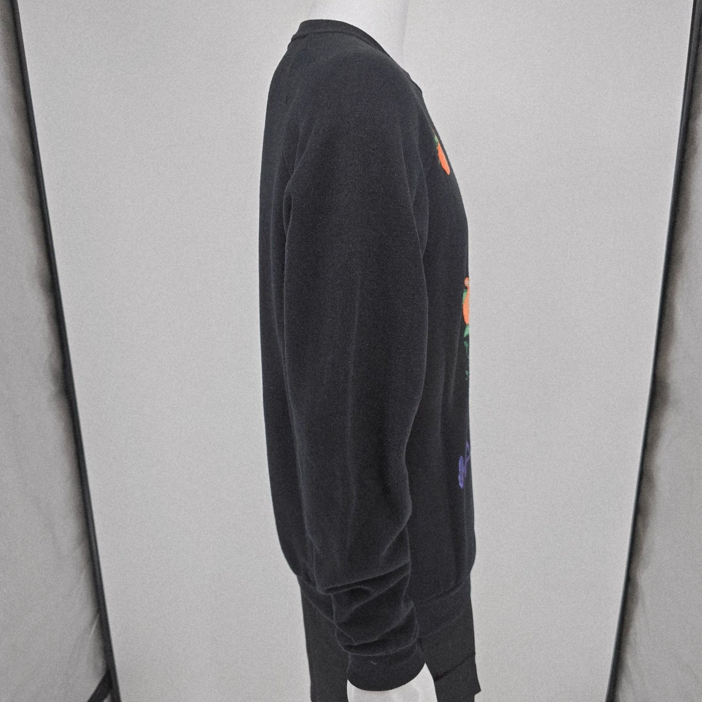 Vintage 1990s Jerzees "Boo!" Happy Halloween Cats and Pumpkins Sweatshirt (L)