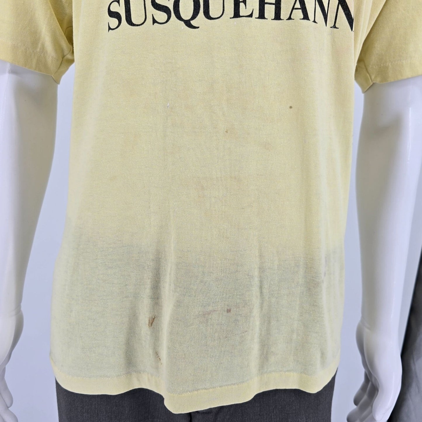 Vintage 1980s Hanes 50/50 Susquehanna Railroad Train Yellow T-Shirt (L/XL)