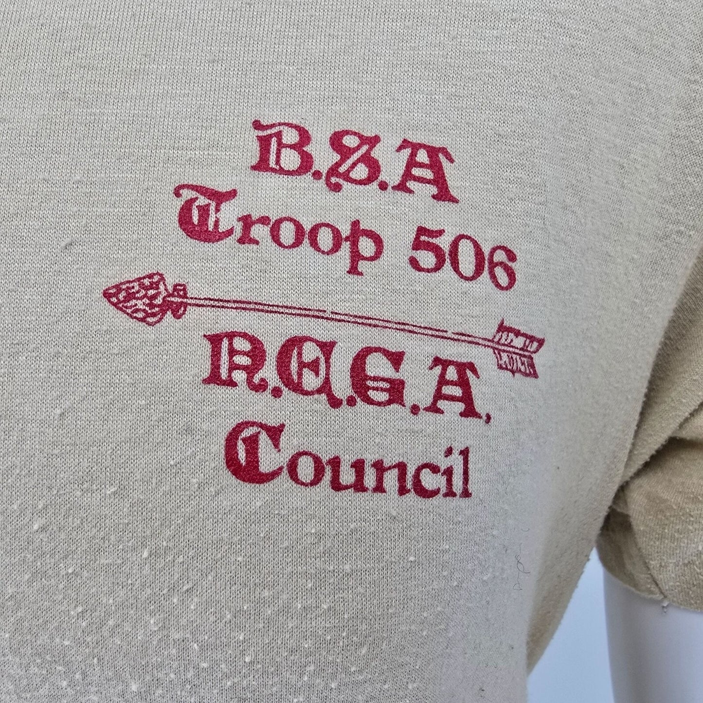 Vintage 1980s Boy Scouts of America B.S.A Troop 506 R.E.G.A. Council T-Shirt (M)
