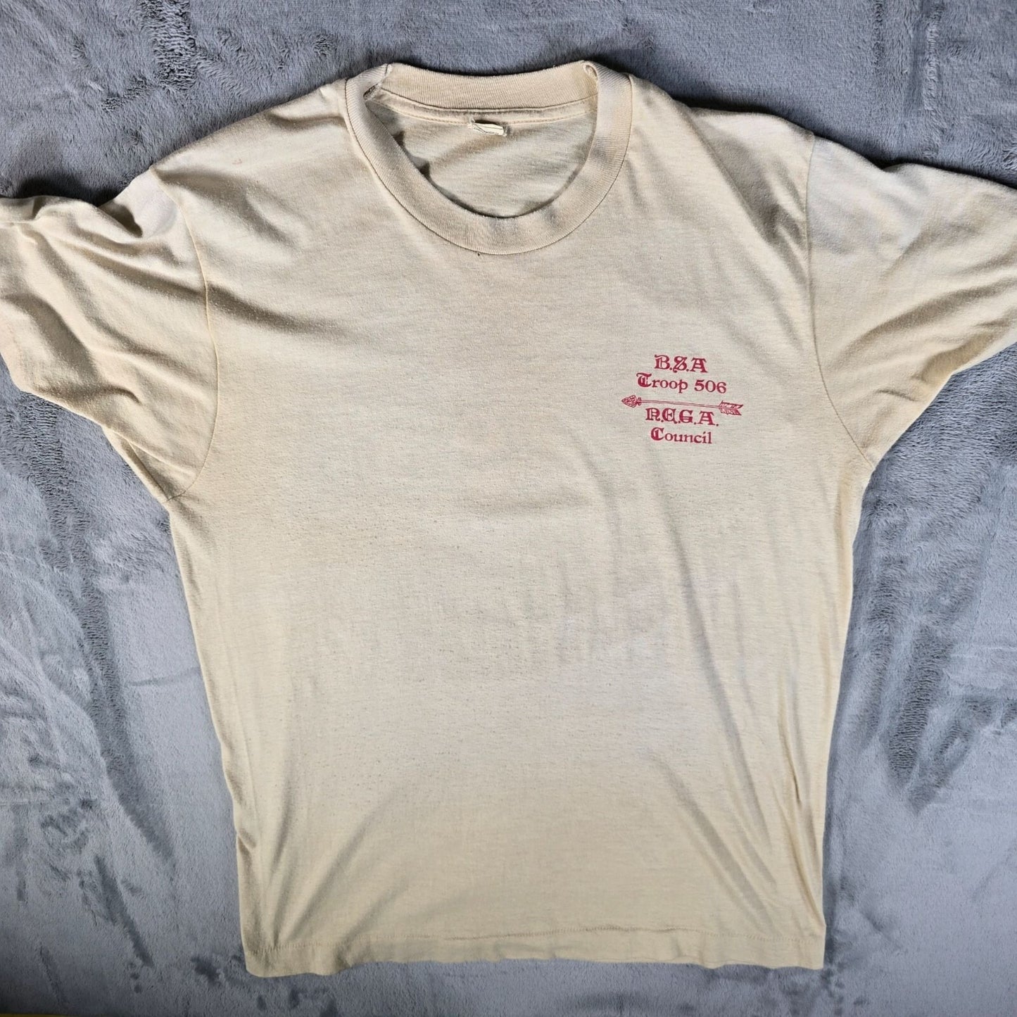 Vintage 1980s Boy Scouts of America B.S.A Troop 506 R.E.G.A. Council T-Shirt (M)