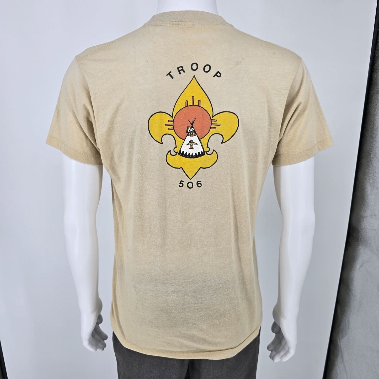Vintage 1980s Boy Scouts of America B.S.A Troop 506 R.E.G.A. Council T-Shirt (M)