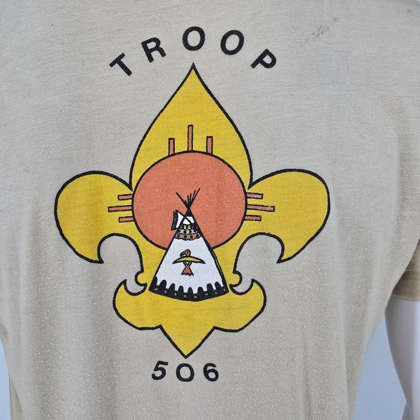 Vintage 1980s Boy Scouts of America B.S.A Troop 506 R.E.G.A. Council T-Shirt (M)