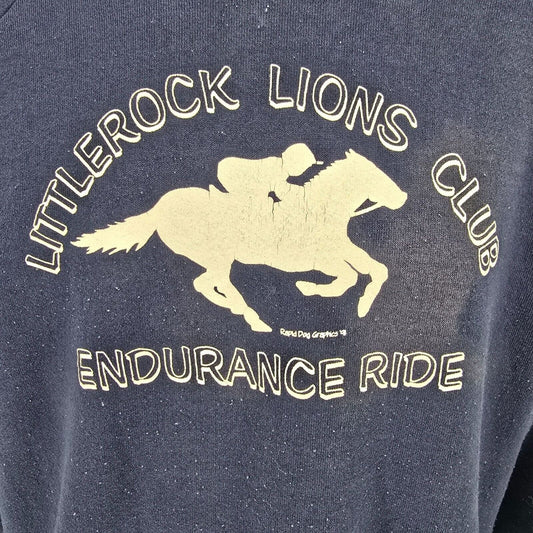 Vintage 1989 Made in USA Littlerock Lions Club Endurance Ride Sweatshirt (M)