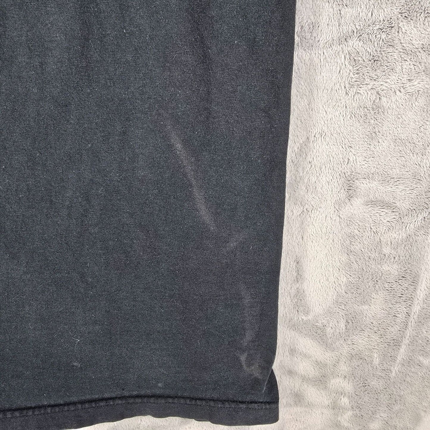 Vintage Y2K Volcom Cut and Sew Patch Logo Mens Black Graphic T-Shirt (M)