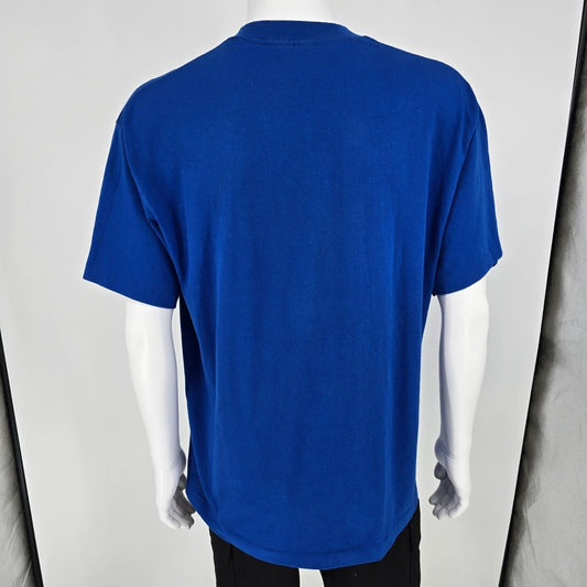 Vintage 1980s Heft-T by Tee Jays Single Stitch Blank Royal Blue T-Shirt (XL)