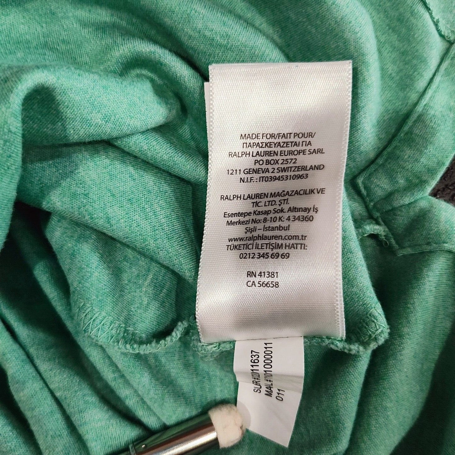 Polo Ralph Lauren Classic Fit Soft Touch Green Jersey Polo Blue Logo (Large)