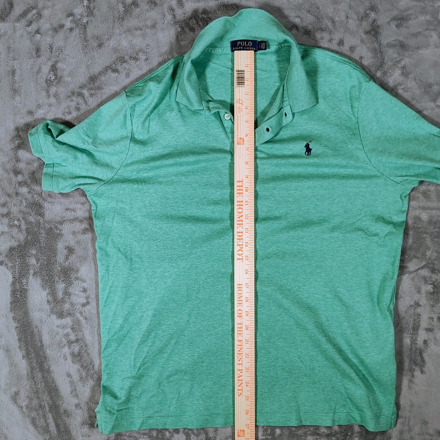 Polo Ralph Lauren Classic Fit Soft Touch Green Jersey Polo Blue Logo (Large)
